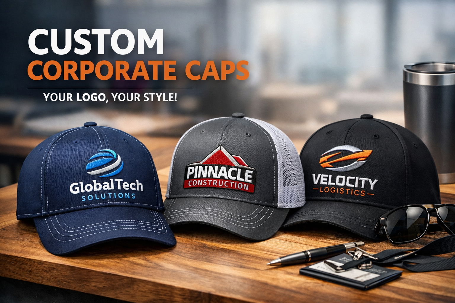 custom-corporate caps with logo